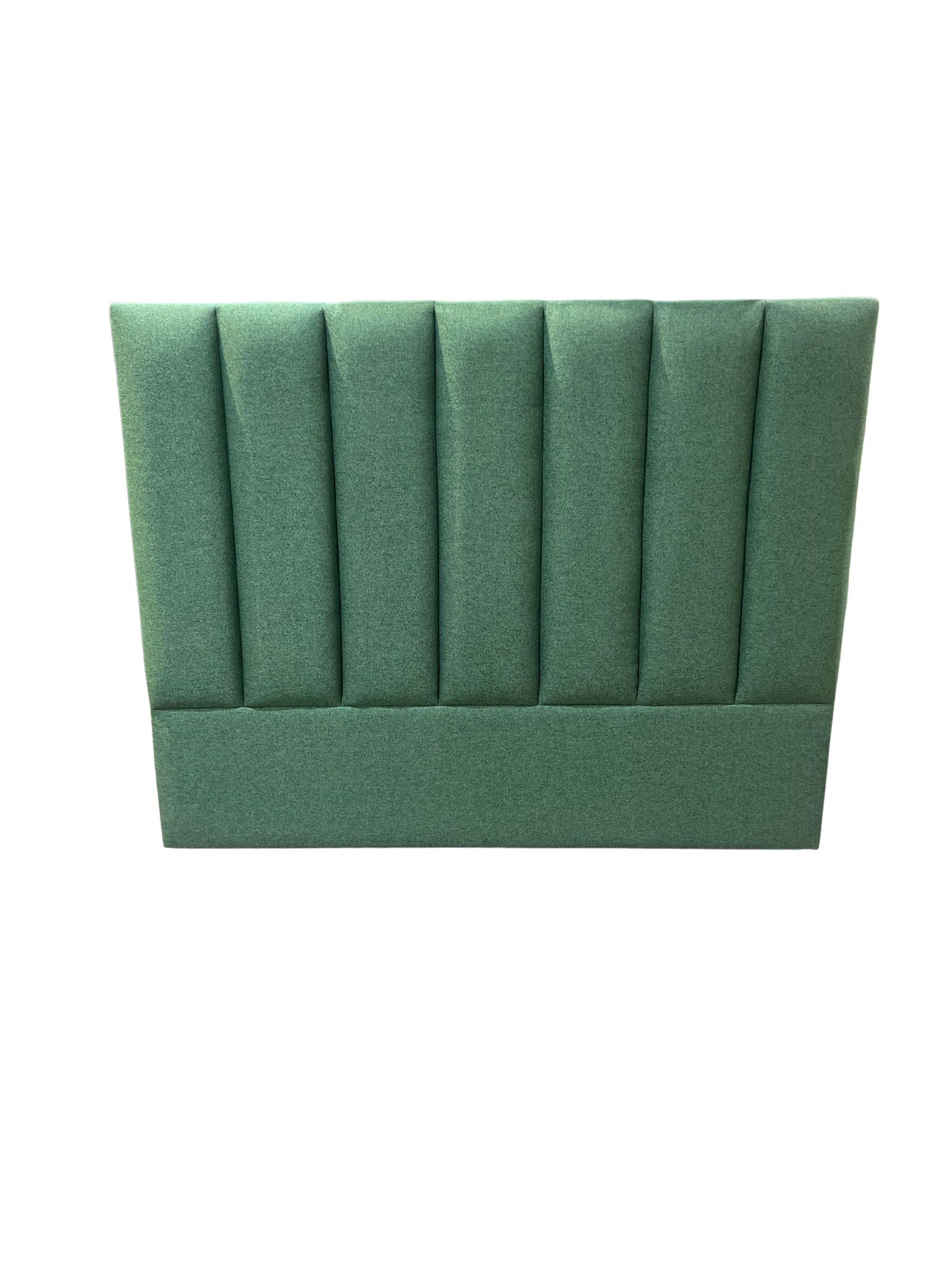 Panel Bed Head in green fabric - front view